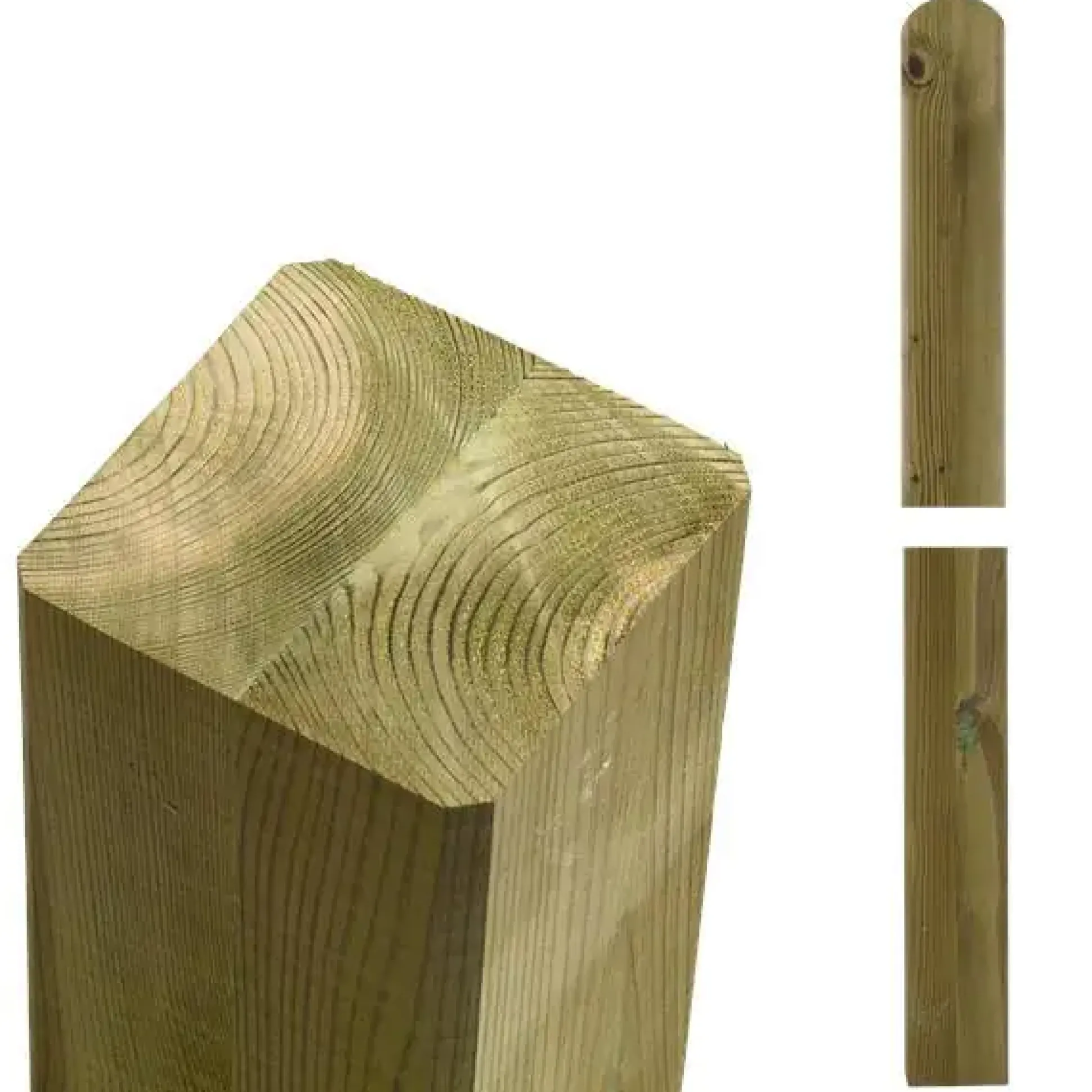 Plus Leimholzpfosten 208 cm 90 x 90 mm druckimprägniert Kopf gerundet