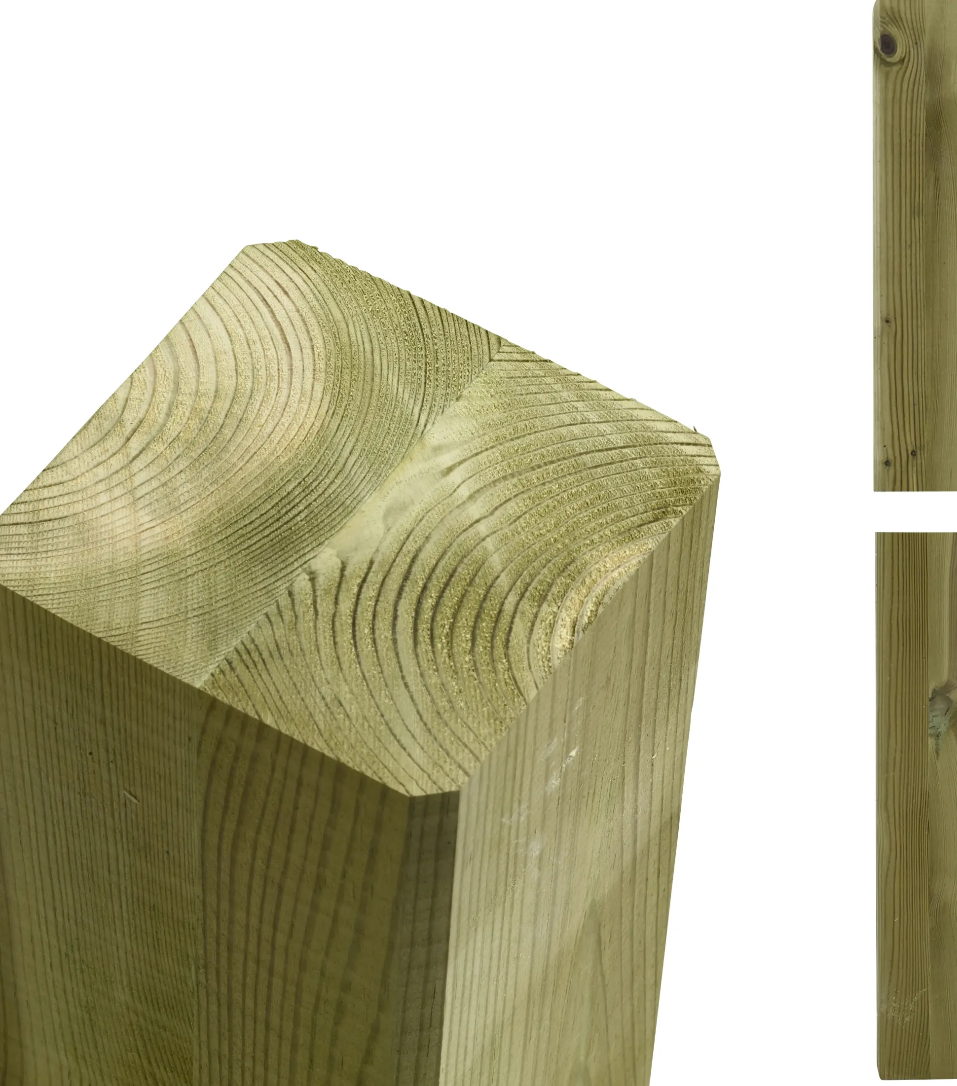 Plus Leimholzpfosten 147 cm 90 x 90 mm druckimprägniert Kopf gerundet