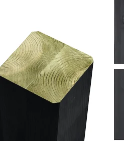 Plus Leimholzpfosten 208 cm 90 x 90 mm schwarz Kopf gerundet