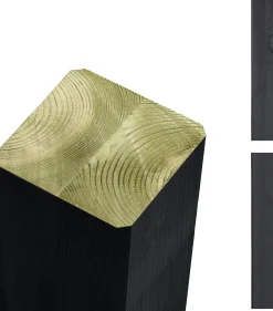 Plus Leimholzpfosten 98 cm 90 x 90 mm schwarz Kopf gerundet