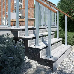 Plus Stahltreppenwange verzinkt 17 cm Stufenhöhe mit Beschlag