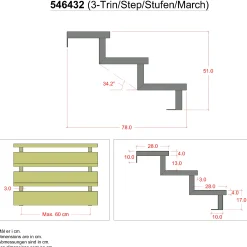 Plus Stahltreppenwange verzinkt 17 cm Stufenhöhe mit Beschlag