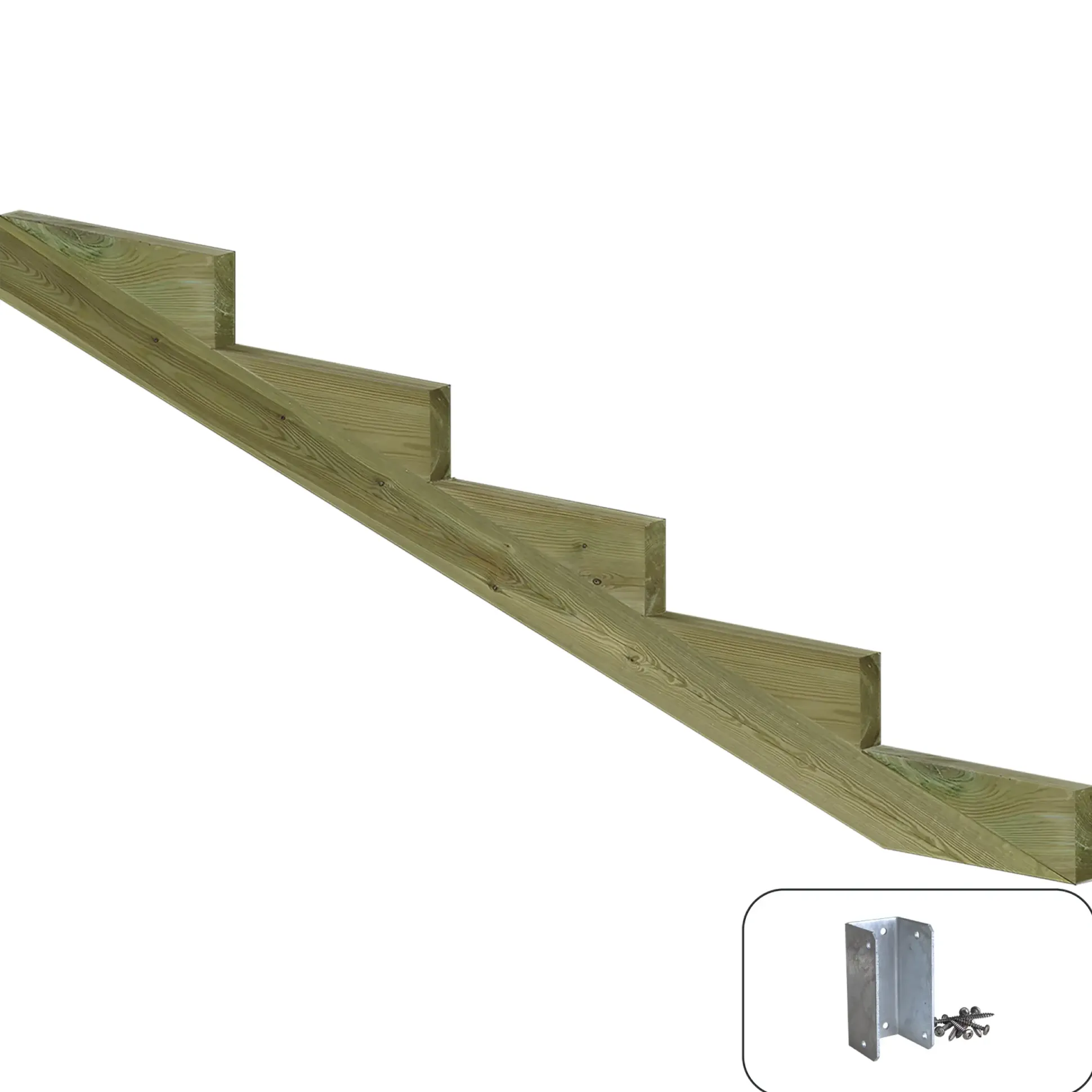 Plus Treppenwange Kiefer 13 cm Stufenhöhe mit Beschlag