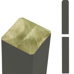 Plus Verleimte Pfosten Kopf gerundet 9 x 9 x 128 cm umbragrau