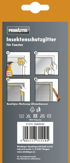 Primaster Fliegengitter 130 x 150 cm anthrazit kürzbar