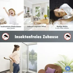 Primaster Fliegengitter für bodentiefe Fenster 130 x 220 cm anthrazit kürzbar