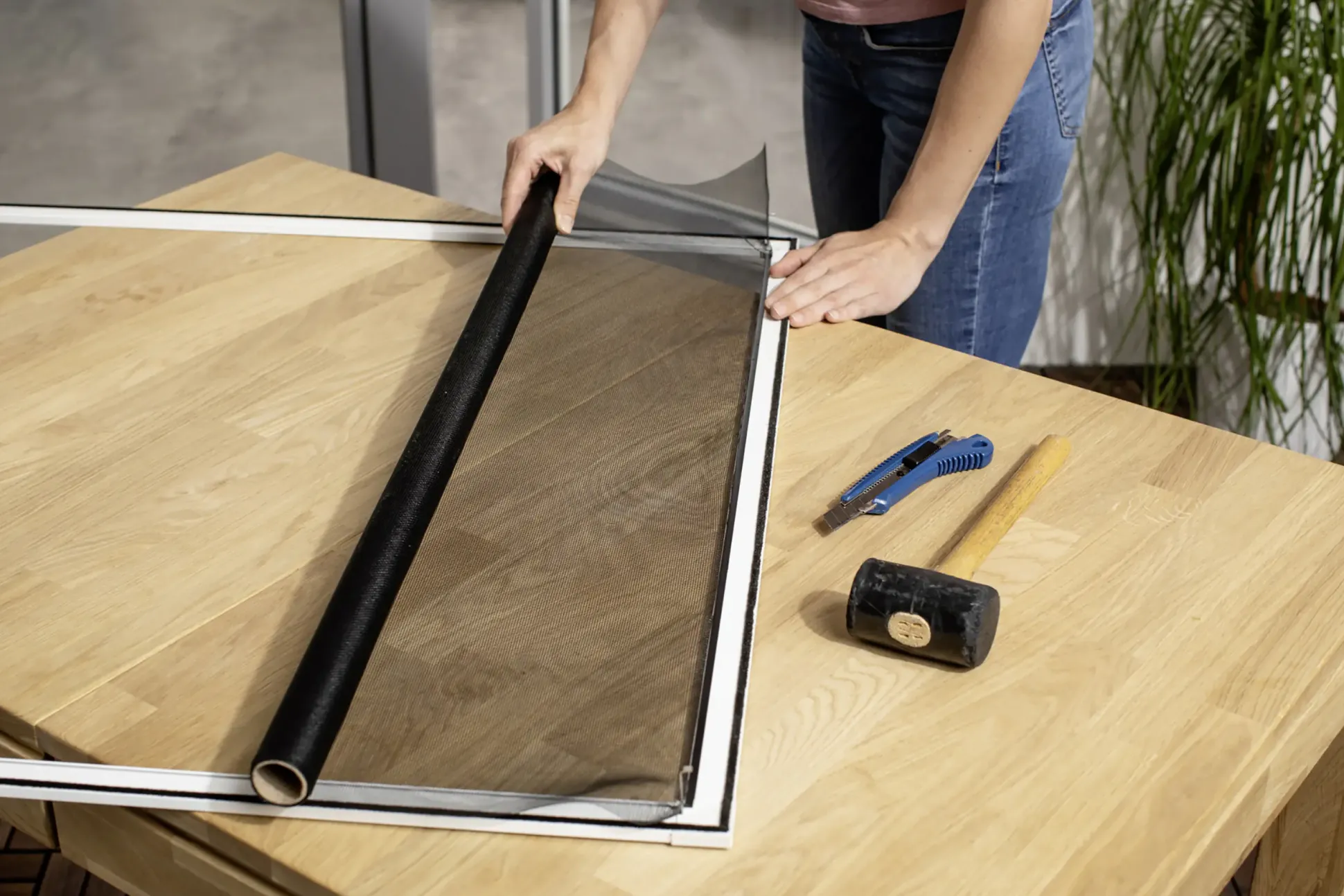 Primaster Fliegengitter-Rolle 140 x 150 cm grau/grau kürzbar