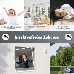 Primaster Fliegenschutz-Fenster 130 x 150 cm schwarz/weiß kürzbar