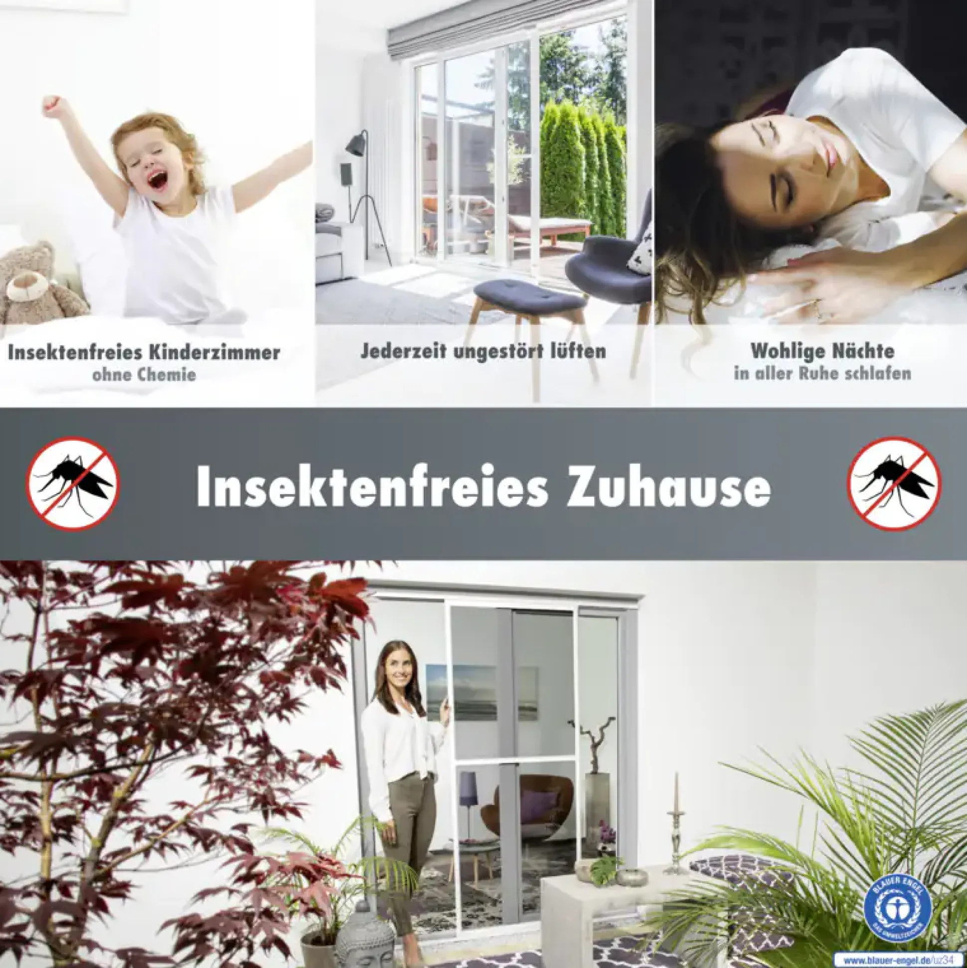 Primaster Fliegenschutz-Schiebetür 120 x 240 cm weiß/weiß kürzbar