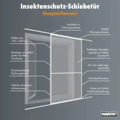 Primaster Fliegenschutz-Schiebetür 120 x 240 cm weiß/weiß kürzbar