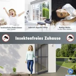 Primaster Fliegenschutz-Tür 100 x 210 cm anthrazit/anthrazit kürzbar