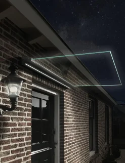 Primaster LED Glas-Vordach St. Tropez 140 x 90 cm, Echtglas - VSG 8 mm