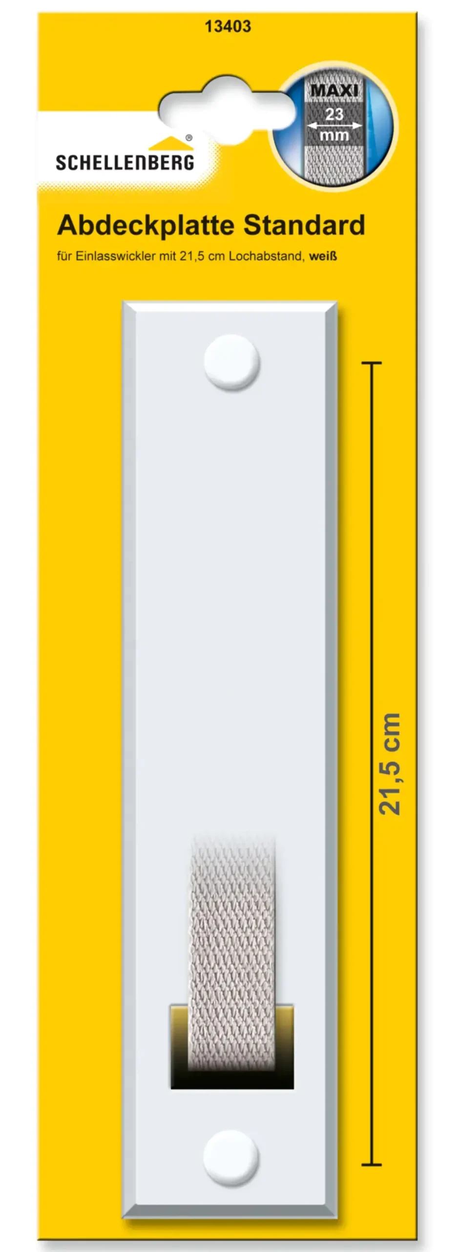 Schellenberg Abdeckplatte STANDARD Lochabstand 21,5 cm weiß
