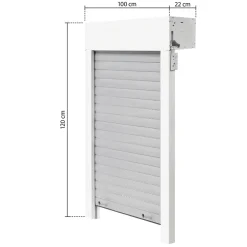 Schellenberg Aufsatzrollladen SB weiß/grau 100 x 120 cm