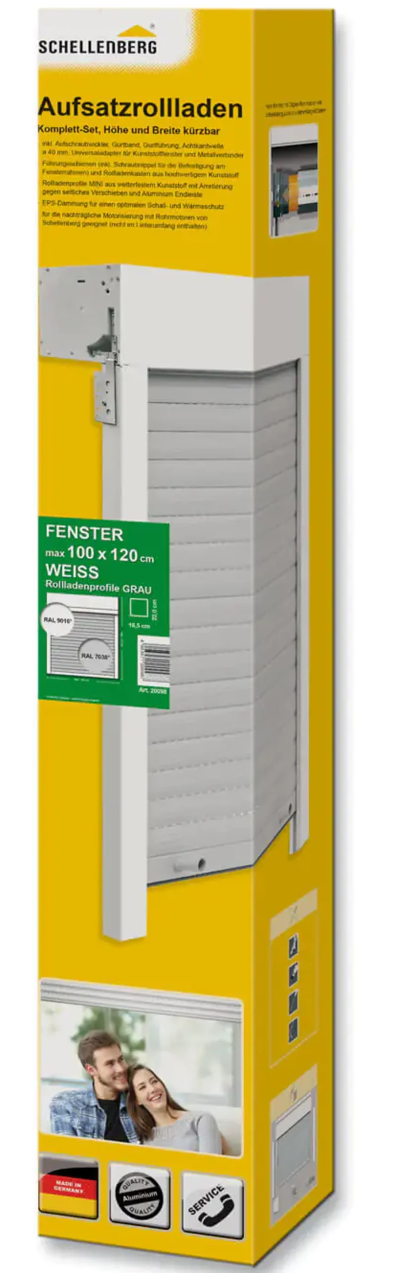 Schellenberg Aufsatzrollladen SB weiß/grau 100 x 120 cm