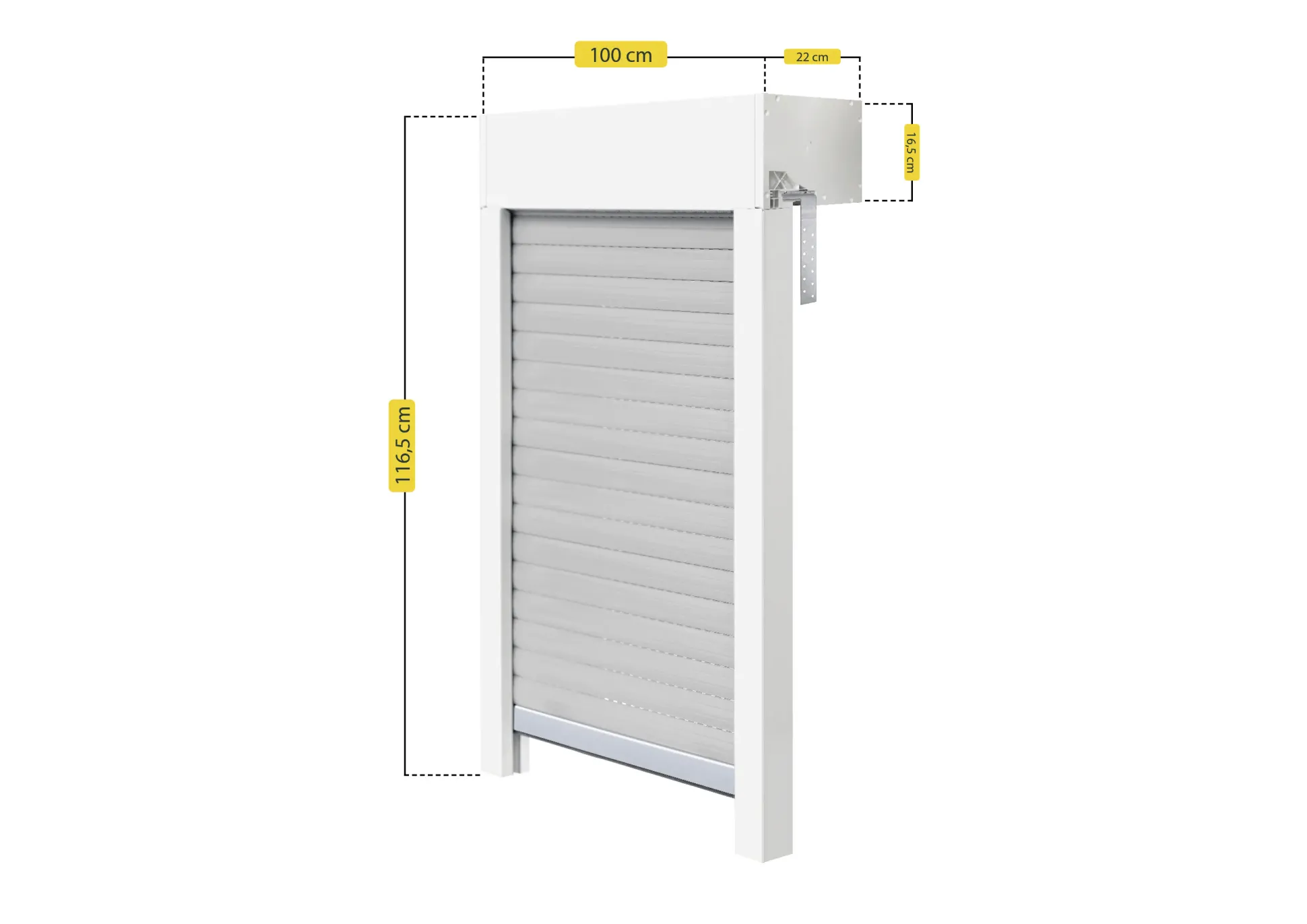 Schellenberg Aufsatzrollladen-Set für Fenster, 100 x 100 cm, weiß/grau