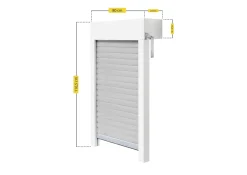 Schellenberg Aufsatzrollladen-Set für Fenster, 80 x 100 cm, weiß/grau