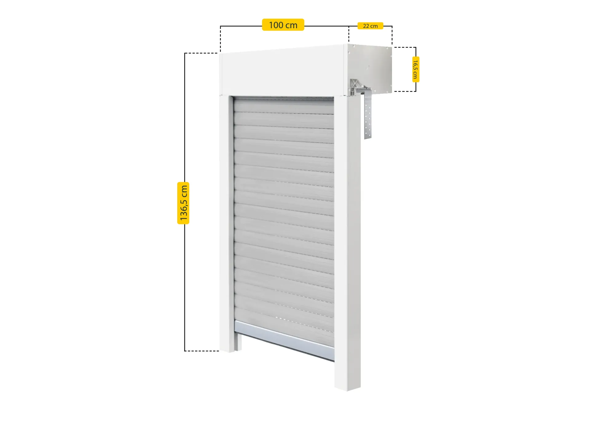 Schellenberg Aufsatzrollladen-Set für Fenster, 100 x120 cm, weiß/grau