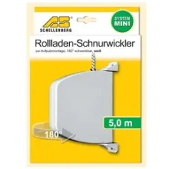 Schellenberg Aufschraubwickler inkl. 5 m Schnur schwenkbar weiß