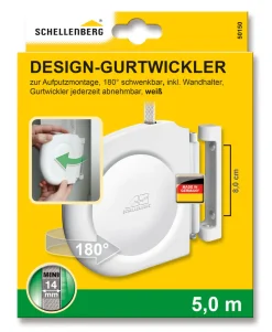 Schellenberg Design Aufschraubwickler Gurtwickler Mini weiß mit Gurt