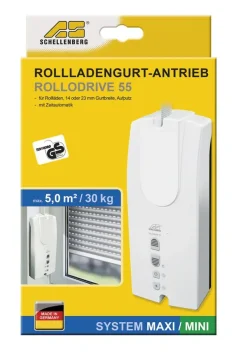 Schellenberg elektrischer Gurtwickler RolloDrive 55, für 30 kg/5,0 m²