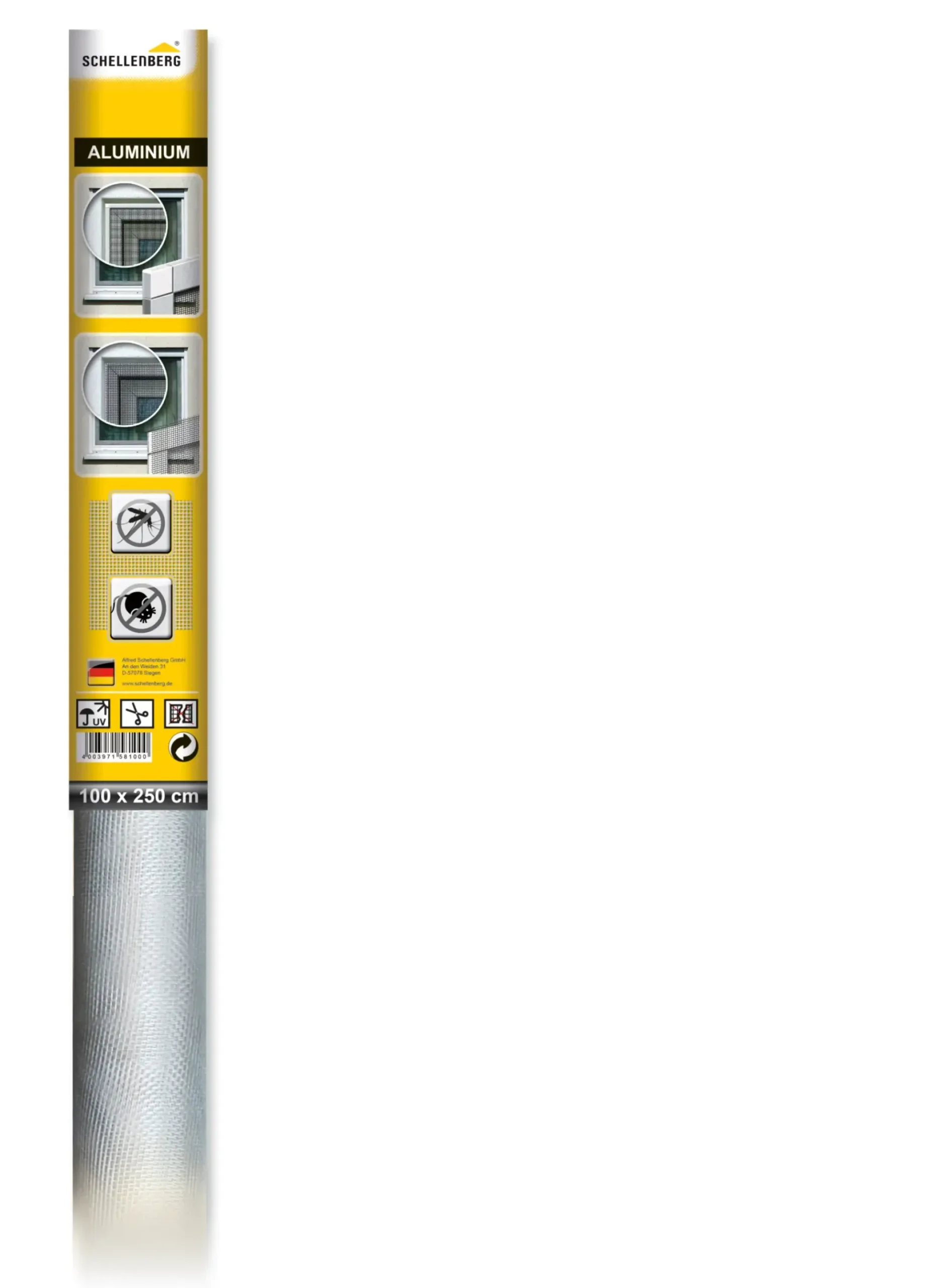 Schellenberg Fliegengitter Minirolle 100 x 250 cm weiß kürzbar