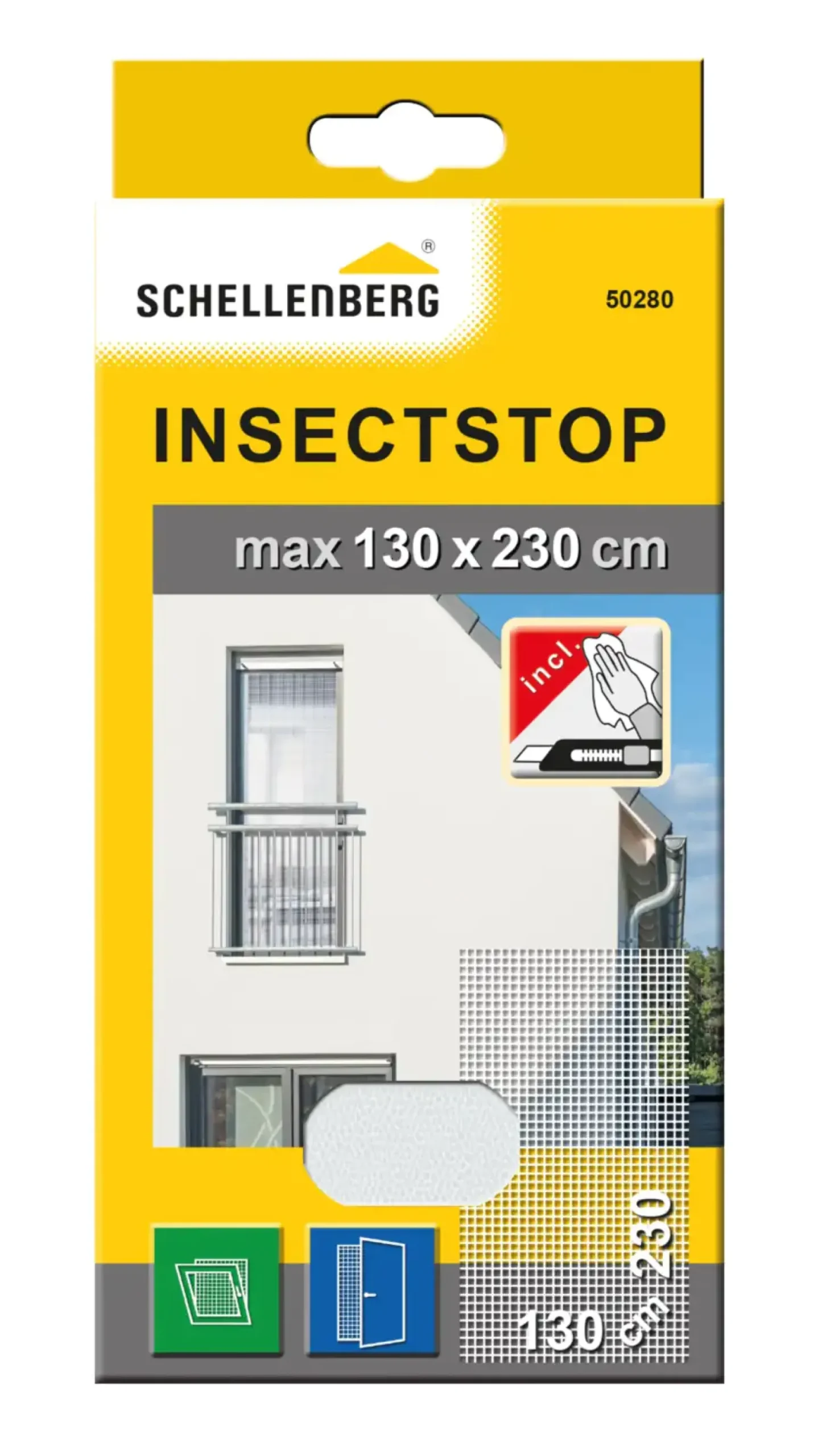 Schellenberg Fliegengitter 130 x 230 cm weiß individuell kürzbar