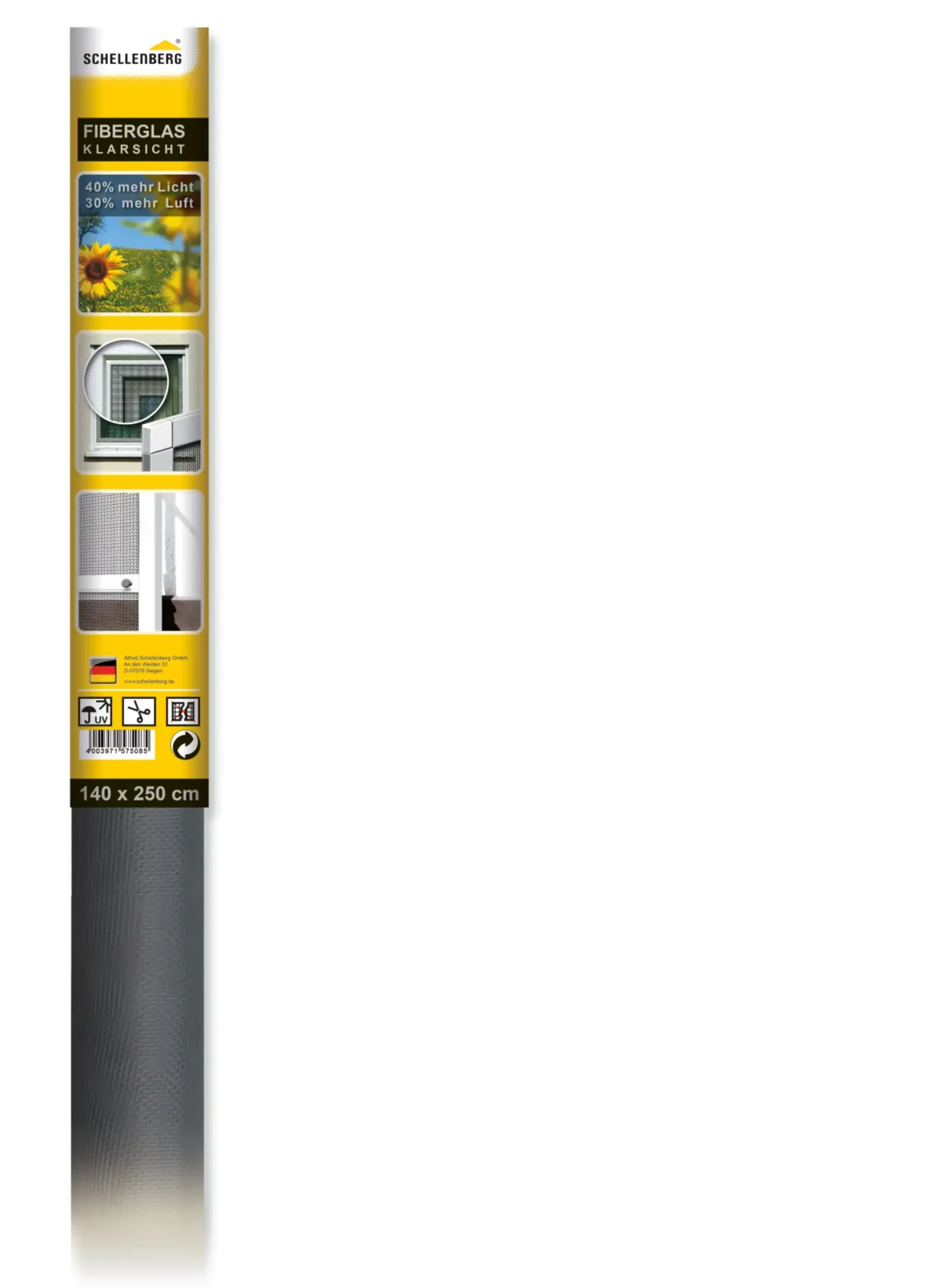Schellenberg Fliegengitter Minirolle 140 x 250 cm anthrazit kürzbar
