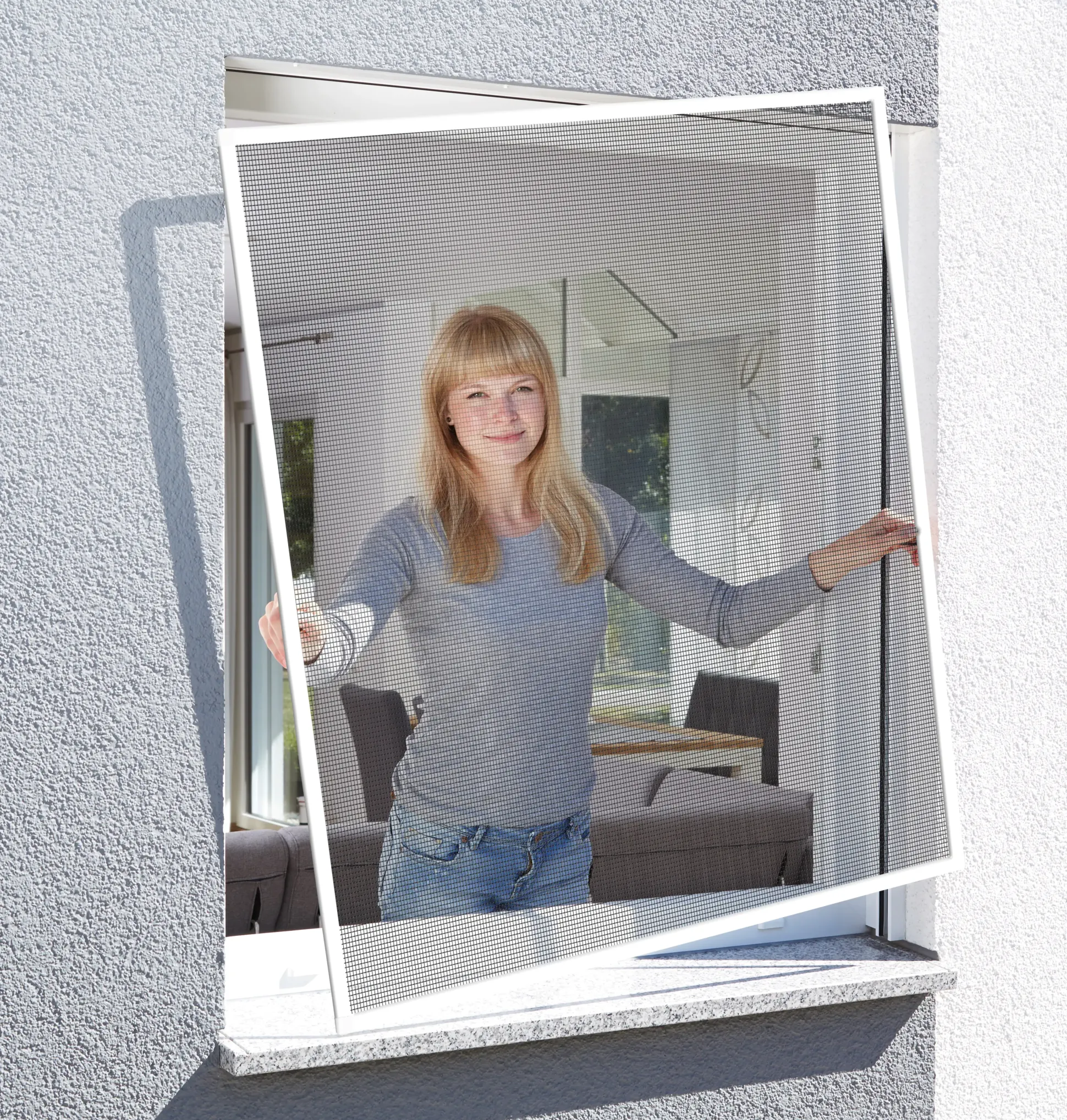Schellenberg Fliegenschutz-Fenster ACTION 120 x 140 cm anthrazit/anthrazit kürzbar