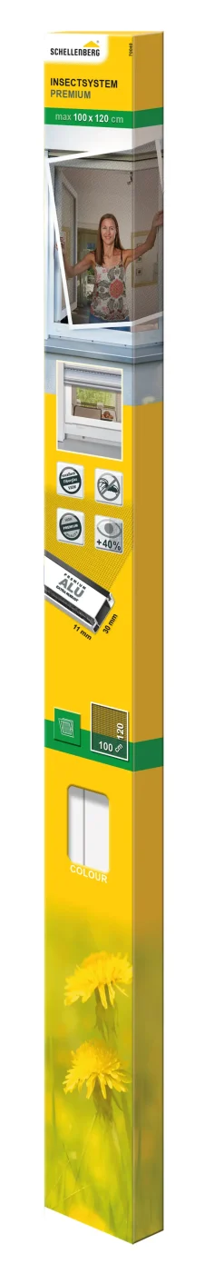 Schellenberg Fliegenschutz-Fenster PREMIUM 100 x 120 cm anthrazit/weiß kürzbar