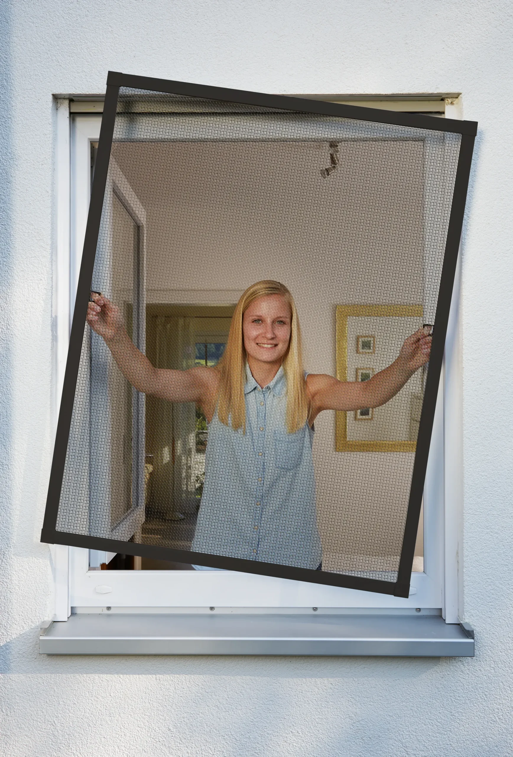 Schellenberg Fliegenschutz-Fenster PLUS 130 x150 cm anthrazit/anthrazit kürzbar