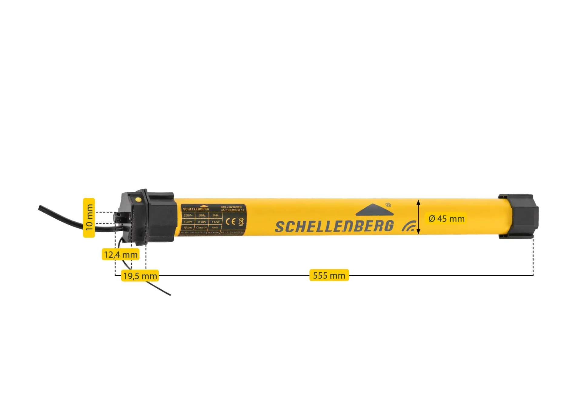 Schellenberg Funk-Rollladenmotor Maxi Premium 10 Nm für 60 mm Achtkantwelle