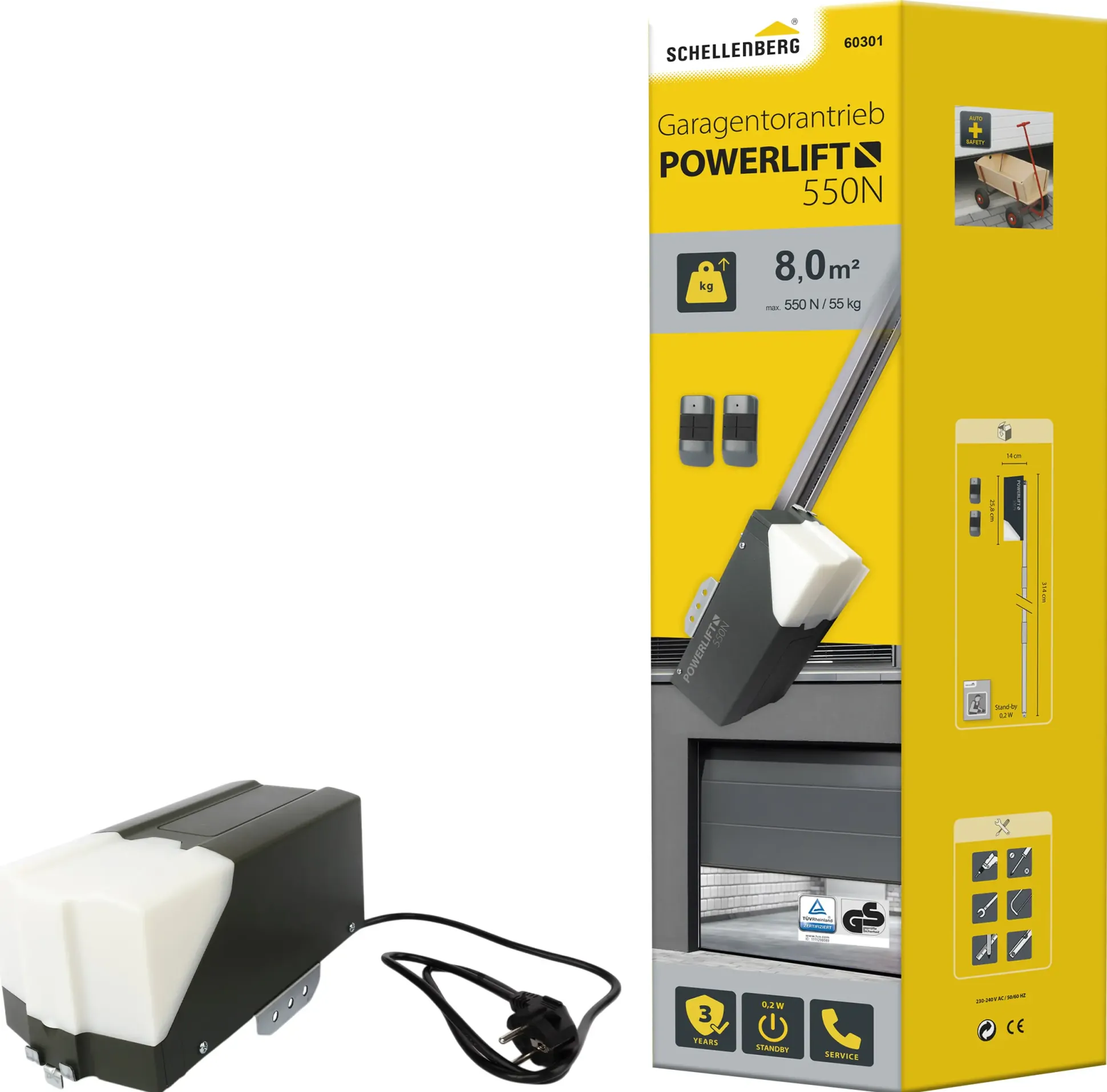 Schellenberg Garagentorantrieb Powerlift 550 N inkl. 2 Handsender