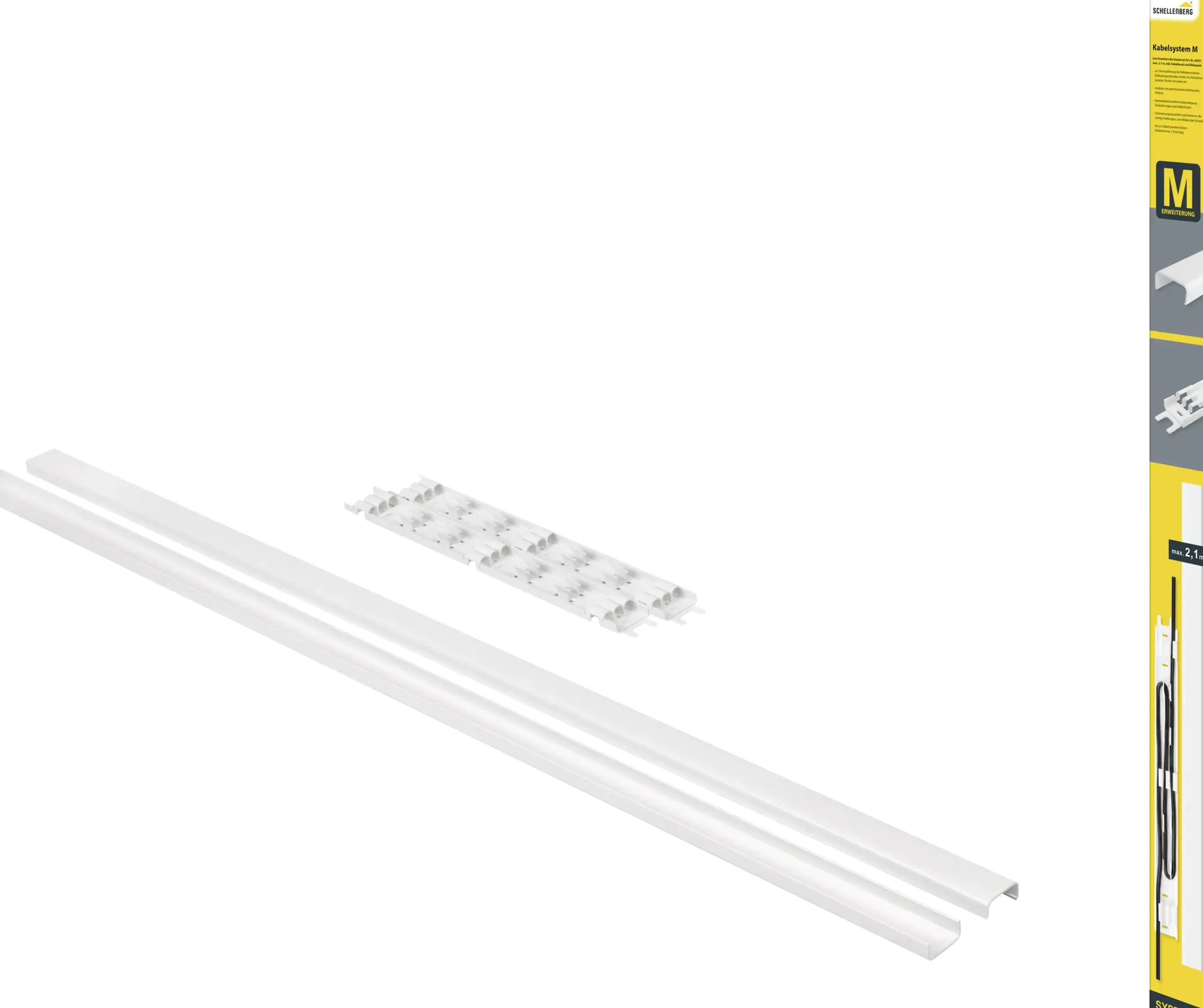Schellenberg Kabelkanal System M weiß 210 cm Erweiterung
