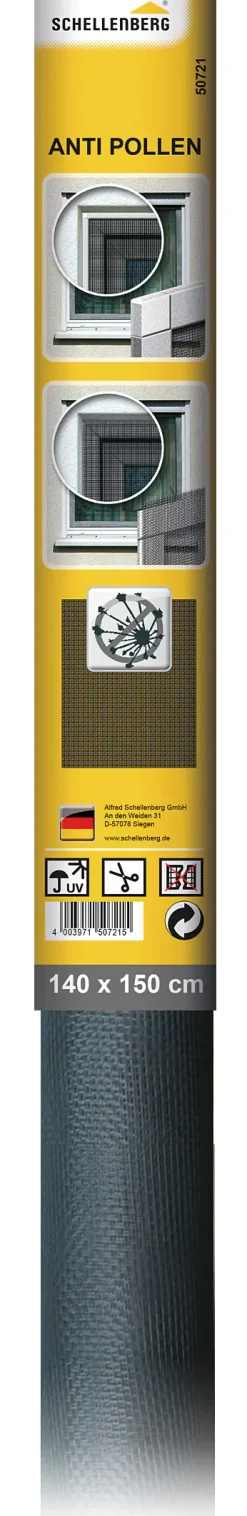 Schellenberg Pollenschutzgitter Minirolle 140 x 150 cm anthrazit kürzbar