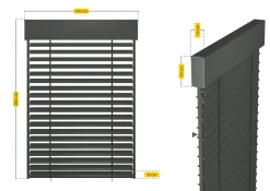 Schellenberg Raffstore Express, anthrazit 150 x 260 cm, Blende 30 cm