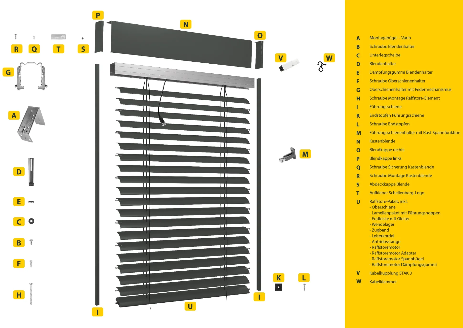 Schellenberg Raffstore Express, anthrazit 160 x 160 cm, Blende 25 cm