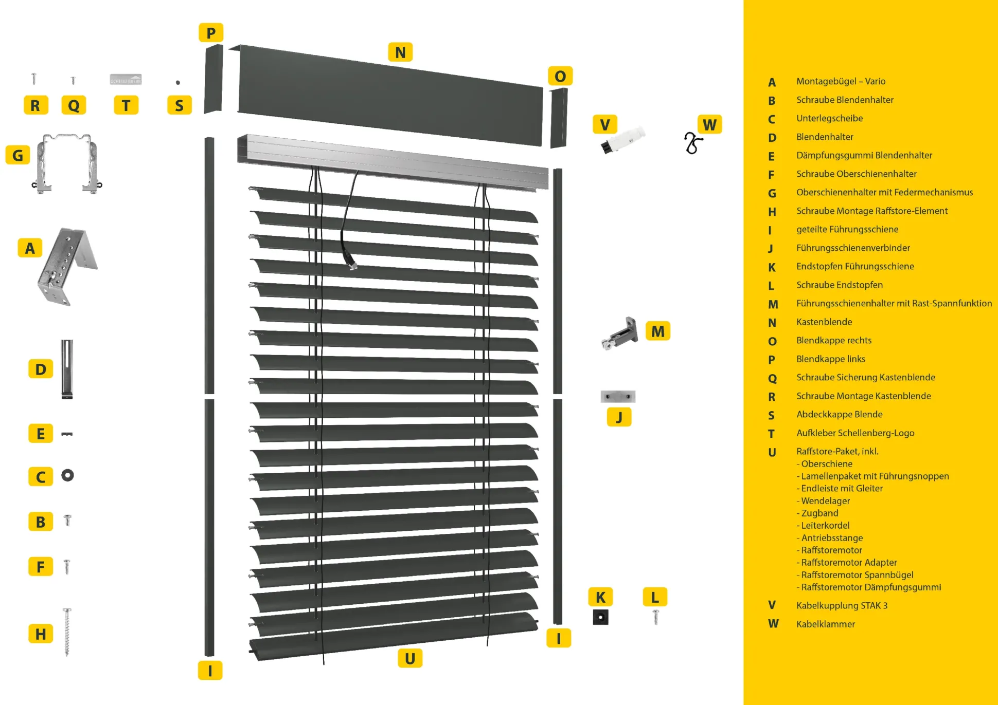 Schellenberg Raffstore Express, anthrazit 160 x 180 cm, Blende 25 cm