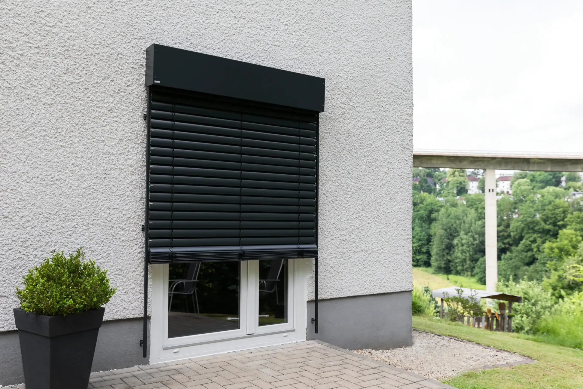 Schellenberg Raffstore Express, anthrazit 130 x 160 cm, Blende 25 cm