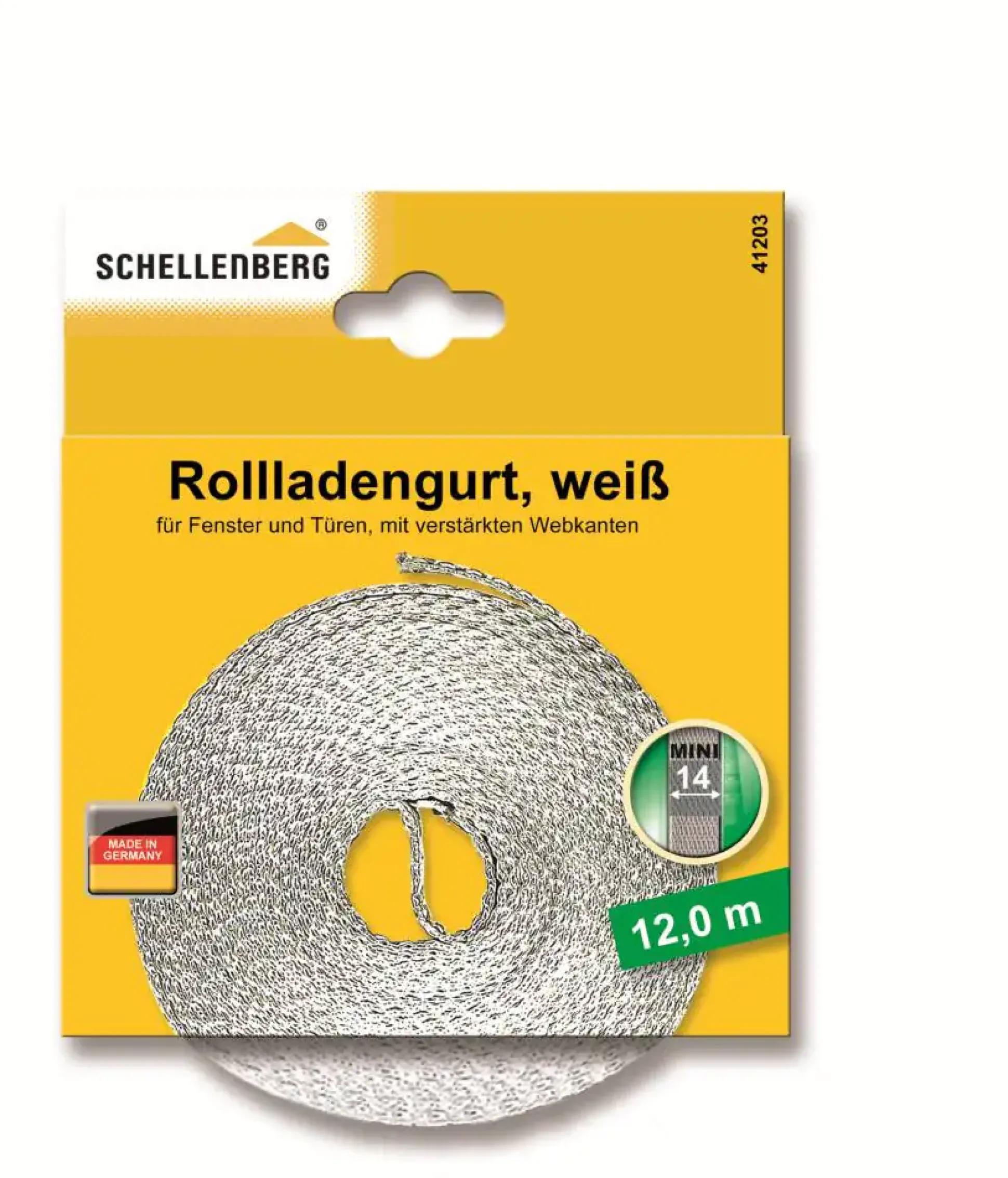 Schellenberg Rollladengurt weiß Breite 14 mm - Länge 12 m