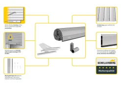 Schellenberg Rollladenpanzer komplett Set für System Mini 100 x 120 cm grau