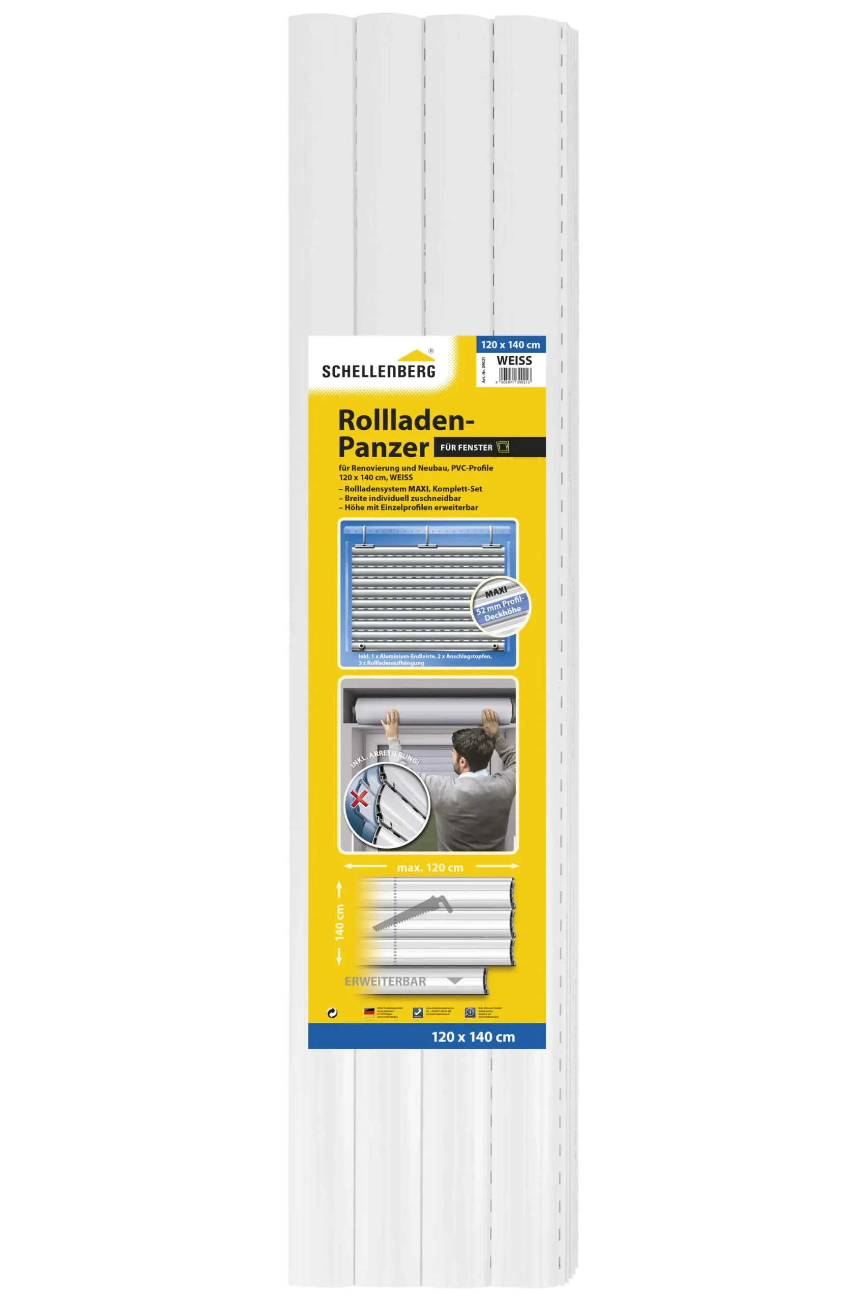 Schellenberg Rollladenpanzer Komplett-Set Maxi 120 x 140 cm weiß