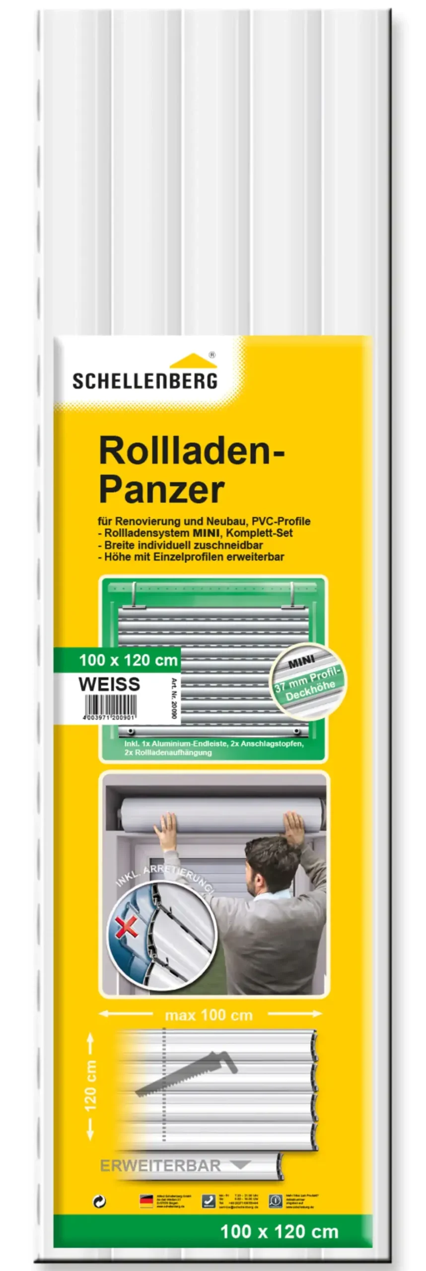 Schellenberg Rollladenpanzer Mini, weiß, 100 x 120 cm