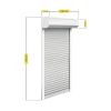 Schellenberg Vorbaurollladen-Set, 105 x 210 cm, 45°-Rollladenkasten, weiß/grau