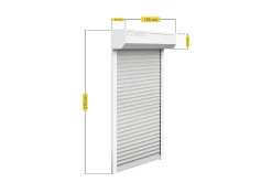 Schellenberg Vorbaurollladen-Set, 105 x 210 cm, 45°-Rollladenkasten, weiß/grau