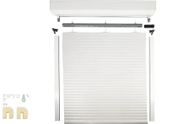 Schellenberg Vorbaurollladen-Set, 95 x 120 cm, 45°-Rollladenkasten, weiß/grau