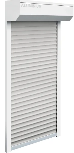Schellenberg Vorbaurollladen-Set, 95 x 120 cm, 45°-Rollladenkasten, weiß/grau