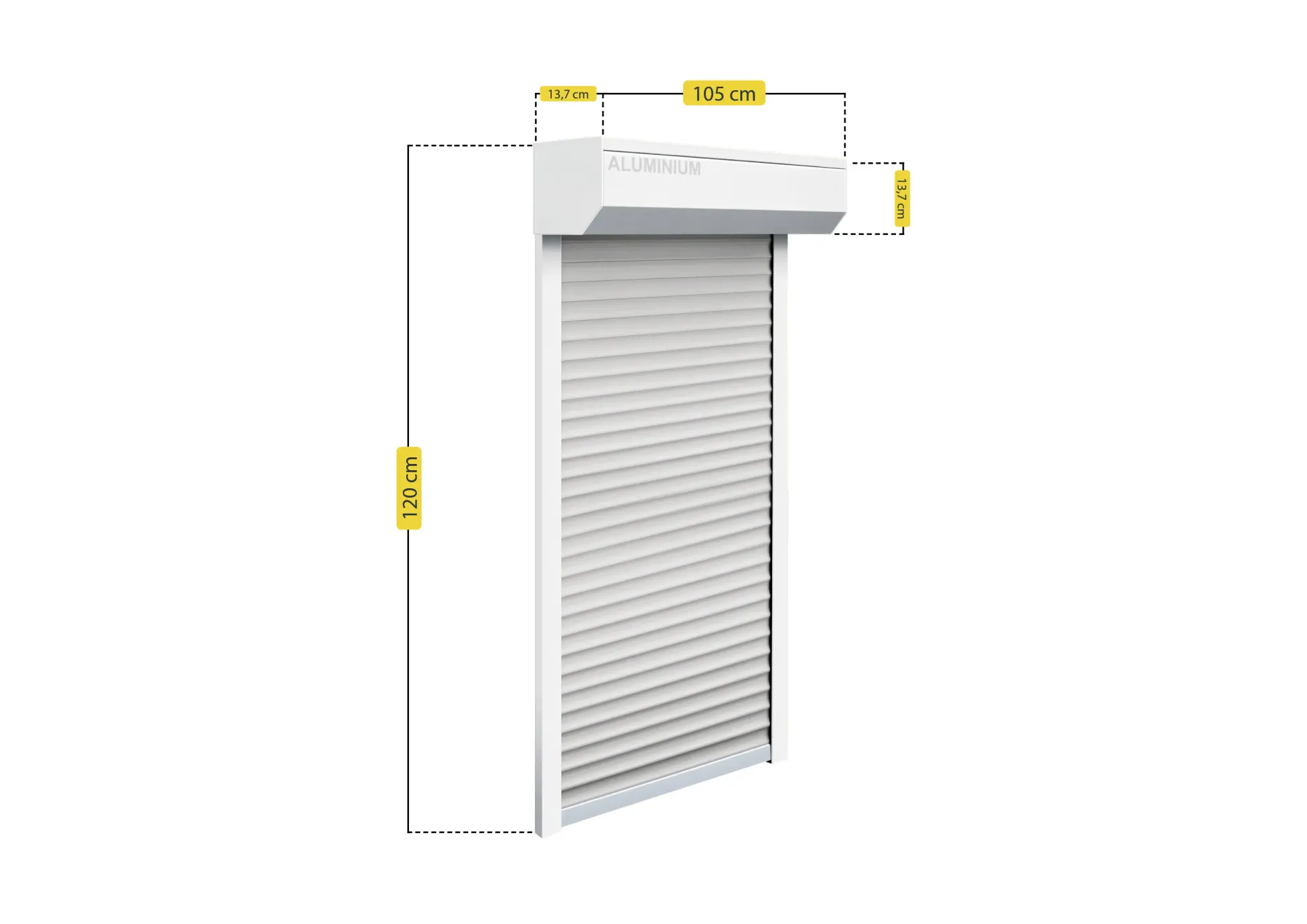 Schellenberg Vorbaurollladen-Set, 105 x 120 cm, 45°-Rollladenkasten, weiß/grau