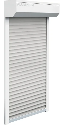 Schellenberg Vorbaurollladen-Set, 105 x 120 cm, 45°-Rollladenkasten, weiß/grau