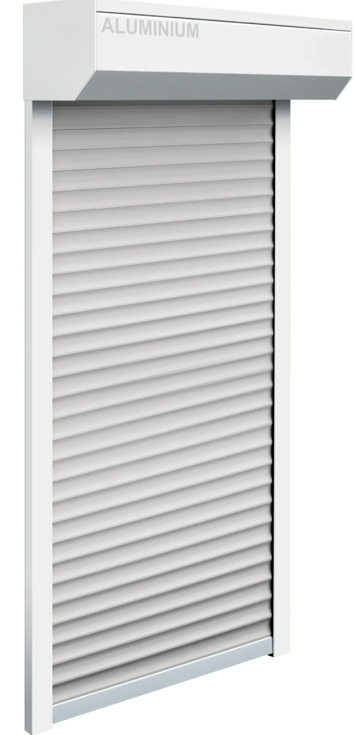 Schellenberg Vorbaurollladen-Set, 105 x 120 cm, 45°-Rollladenkasten, weiß/grau